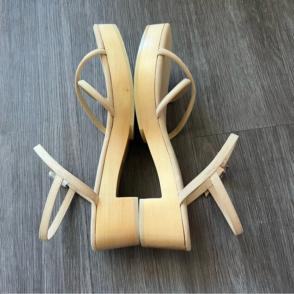 NEW Jeffrey Campbell x Anthropologie Tan Lorelai Block Heel Women's 9.5 Shoe